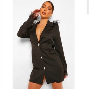Feathered blazer dress